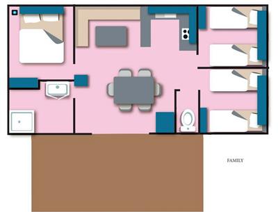 Map - Mobil-home family 6 people Camping La Roseraie La Baule