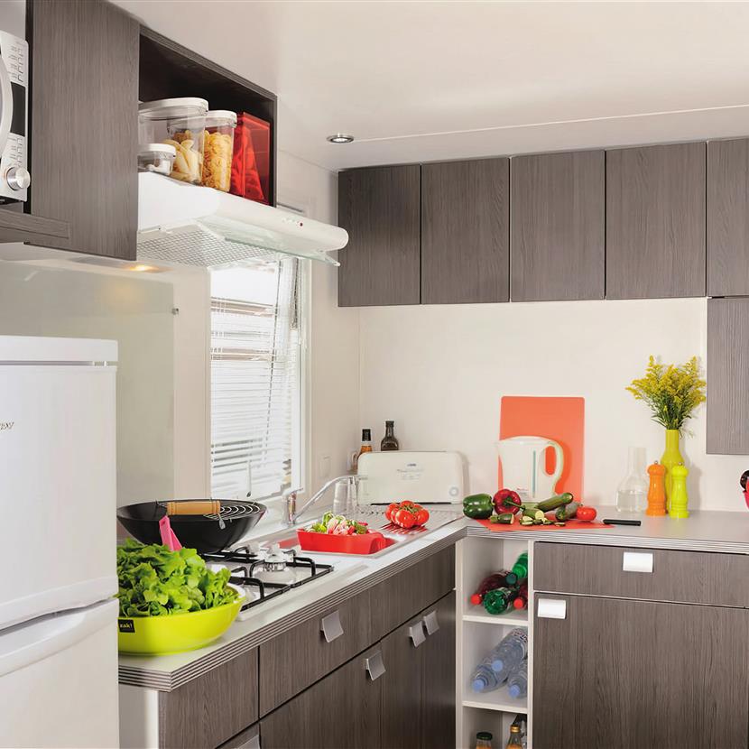 kitchen Cottage Louisiana 4/5 people - 31m² Camping La Roseraie La Baule - Camping La Roseraie