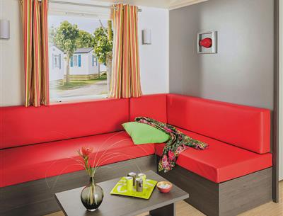 living room Cottage Louisiana 4/5 people - 31m² Camping La Roseraie La Baule