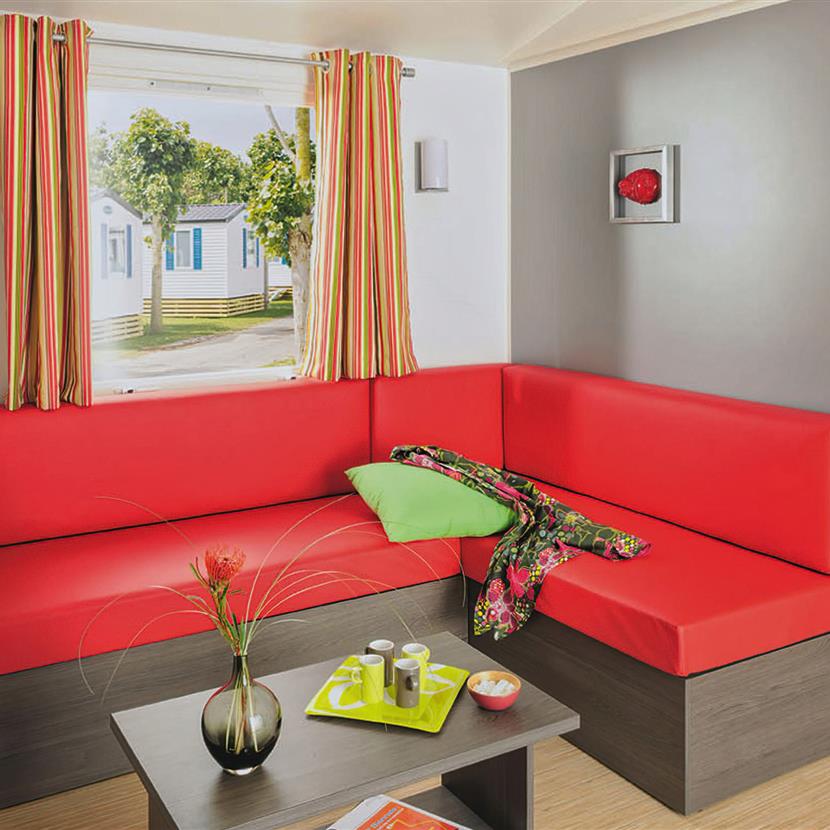 living room Cottage Louisiana 4/5 people - 31m² Camping La Roseraie La Baule - Camping La Roseraie